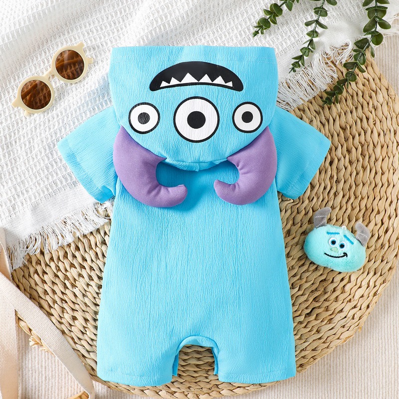 Newborn Baby Blue Monster Romp - огляд і ціна Cotton Baby Onesies Zipper