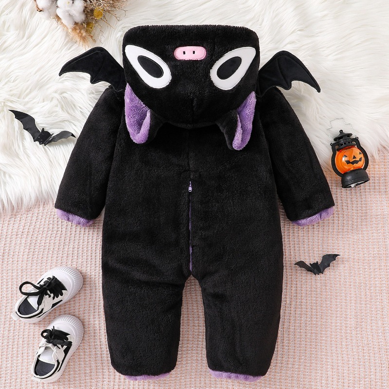 Newborn Baby Black Purple Cat  - огляд і ціна Cotton Baby Onesies Zipper