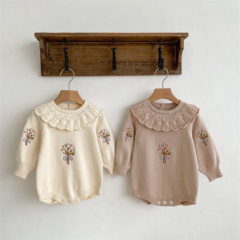 Spring Autumn Newborn Knitting - огляд і ціна Newborn Baby Girl Romper Floral