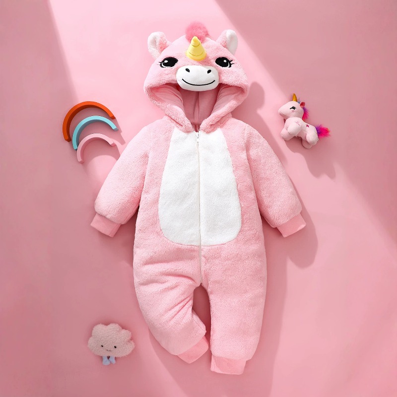 Newborn Baby Pink Unicorn Romp - огляд і ціна Cotton Baby Onesies Zipper