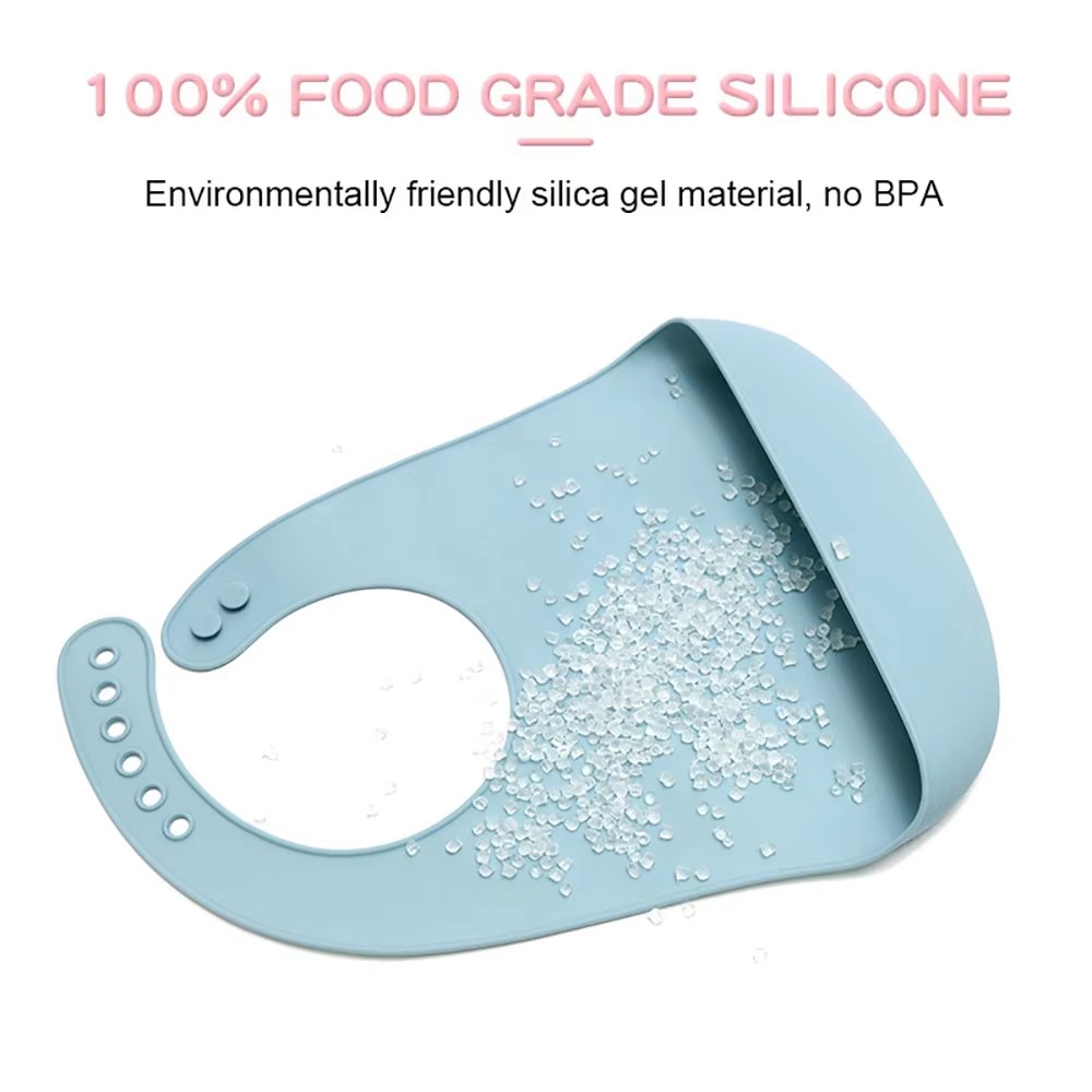 1Pcs Food Grade Silicone Baby  - огляд і ціна Waterproof Baby Bibs Silicone